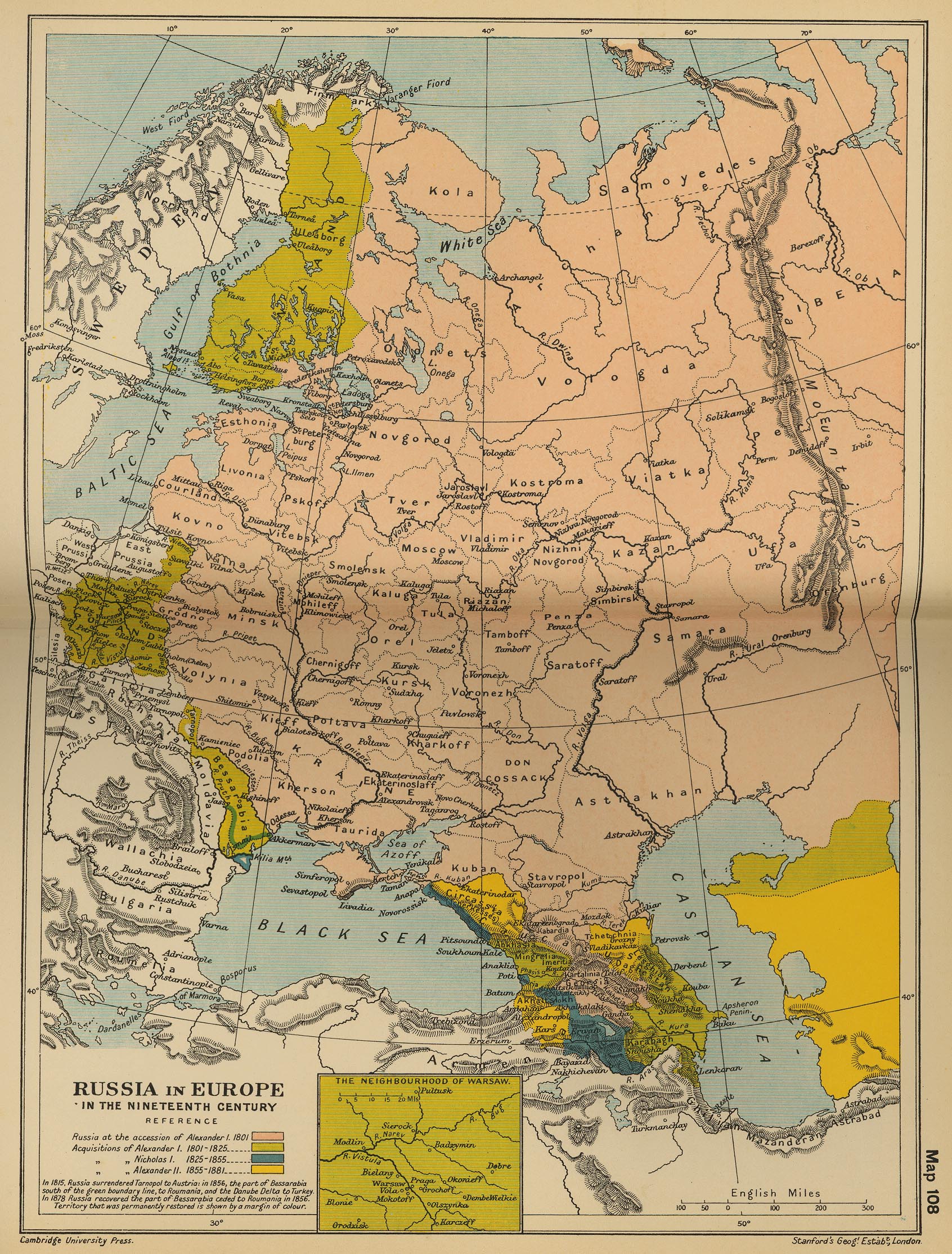 Map of 19th Century Russia